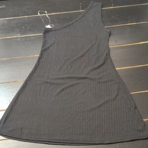 Elegant Black One-Shoulder Dress RIBBED WOMEN'S SIZE SMALL TENNIS DRESS